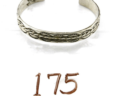 Small Women's Navajo Bracelet .925 Silver Handmade Cuff Signed Montoya C.1980's