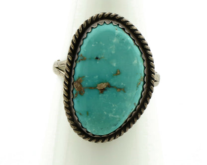 Navajo Ring .925 Silver Morenci Turquoise Handmade Native American Artist C.80's