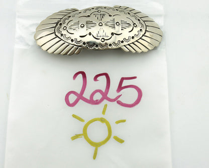 Women's Navajo Hair Clip Barrette .925 Silver Hand Stamped Artist C Montoya C80s