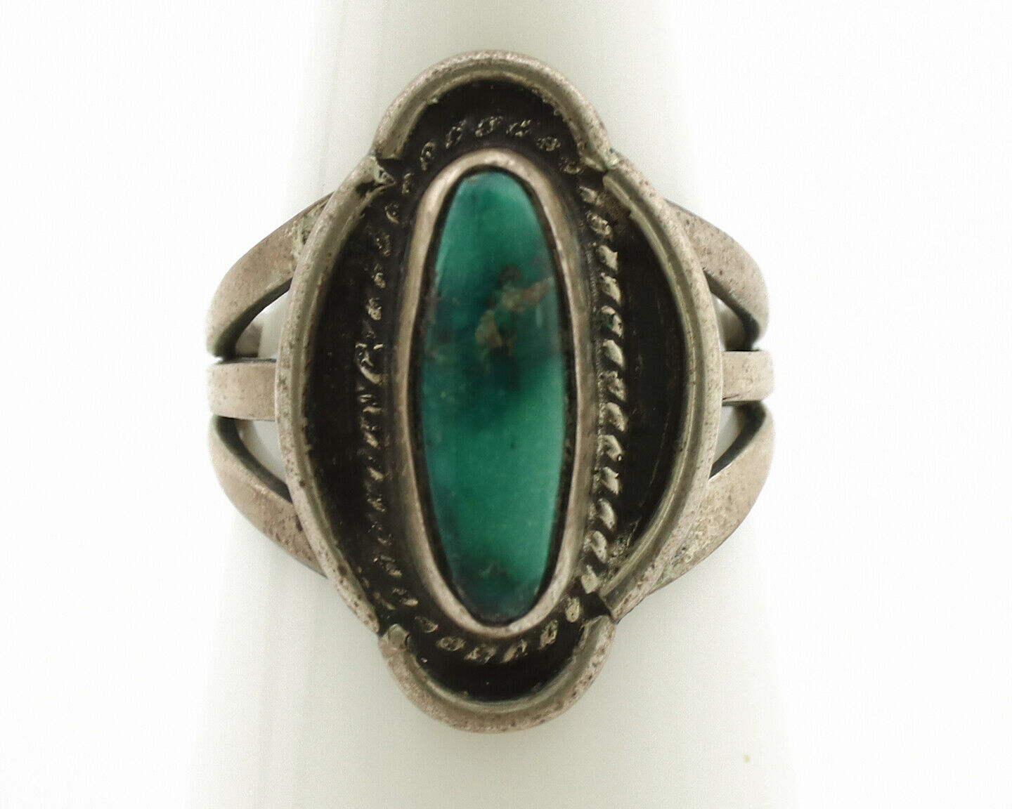Navajo Ring .925 Silver Natural Blue Turquoise Native American Artist C.1980's