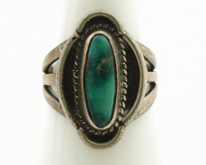 Navajo Ring .925 Silver Natural Blue Turquoise Native American Artist C.1980's