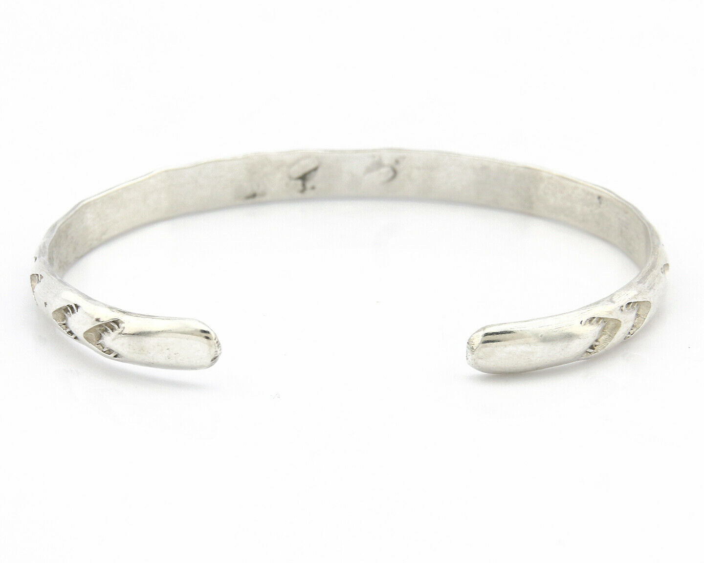 Navajo Bracelet .925 Silver Hand Stamped Arrow Head Artist Montoya C.80's