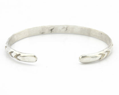 Navajo Bracelet .925 Silver Hand Stamped Arrow Head Artist Montoya C.80's