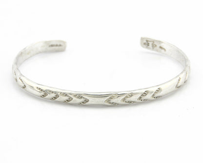 Navajo Bracelet .925 Silver Hand Stamped Arrow Head Artist I Montoya C.80's