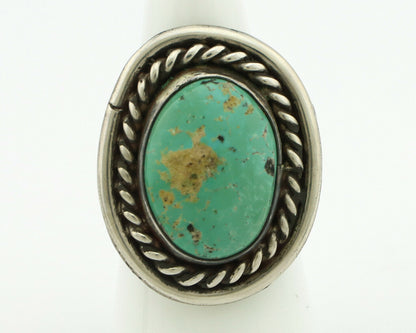 Navajo Ring .925 Silver Aqua Turquoise Native American Artist C.80's