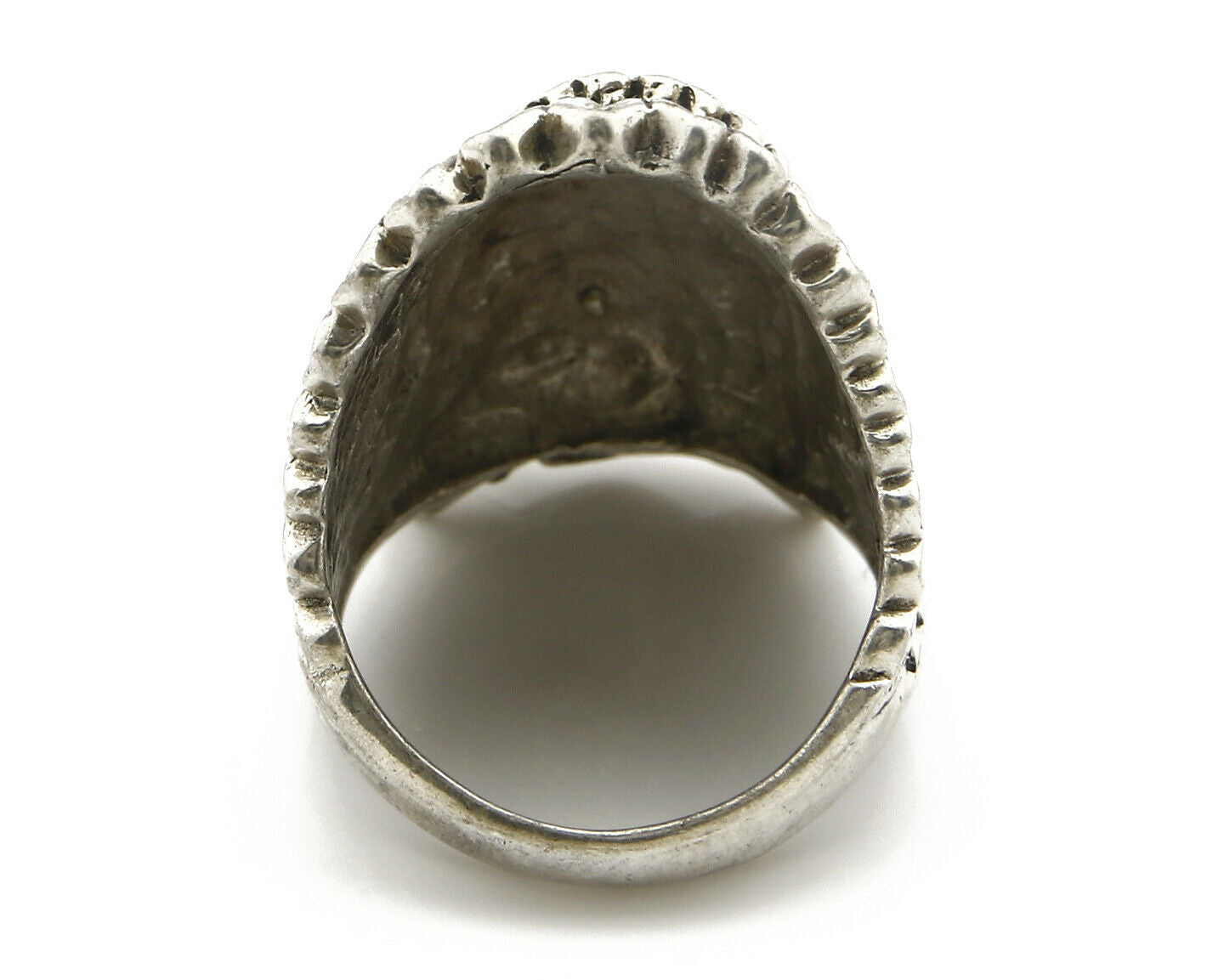 Navajo Indian War Chief Artist IT Ring .925 SOLID Sterling Silver C.80's Size 11