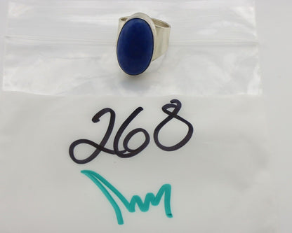 Navajo Ring 925 Silver Natural Lapis Artist Signed Wilbur Musket Jr C.80's