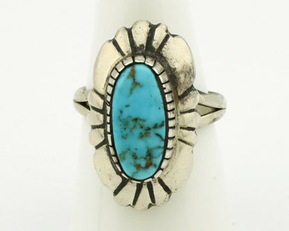Navajo Ring .925 Silver Arizona Turquoise Signed M Montoya C.80's