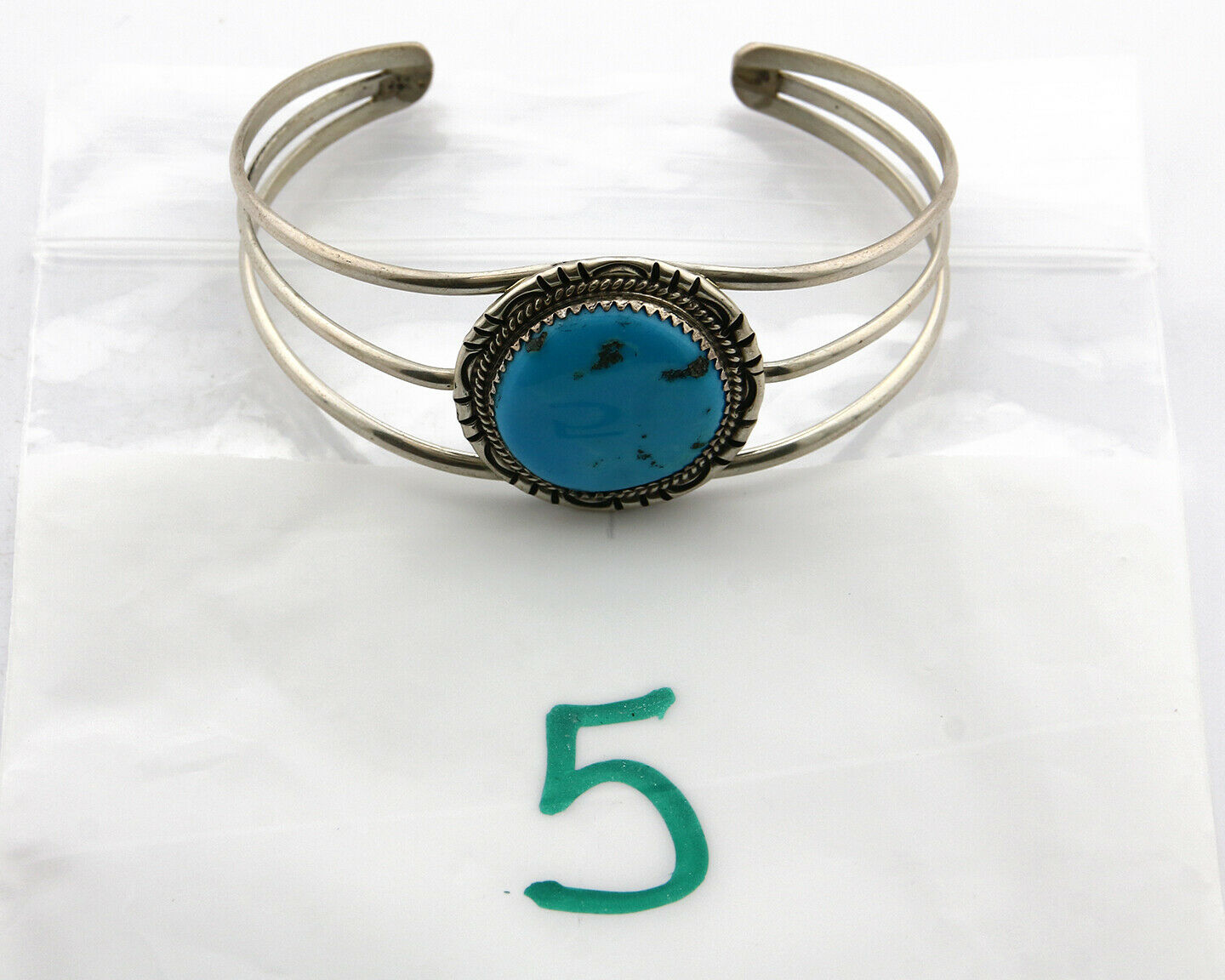 Navajo Bracelet .925 Silver Turquoise Mountain Native Cuff C.80's