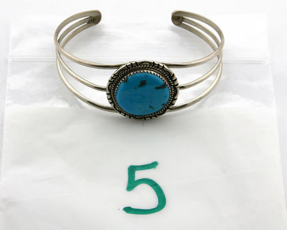 Navajo Bracelet .925 Silver Turquoise Mountain Native Cuff C.80's