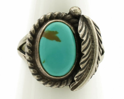 Navajo Ring .925 Silver Kingman Turquoise Artist Signed Sun C.1980's