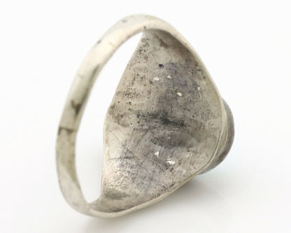 Zuni Ring .925 Silver Natural Blue Turquoise Native American Artist C.1980's