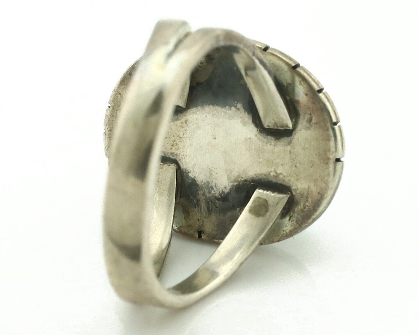 Navajo Ring 925 Silver Blue Turquoise Native American Artist C.80's