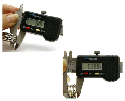 Navajo Ring .925 Silver Handmade Hand Stamped 3 Row Rope Band C.1980's Size 10