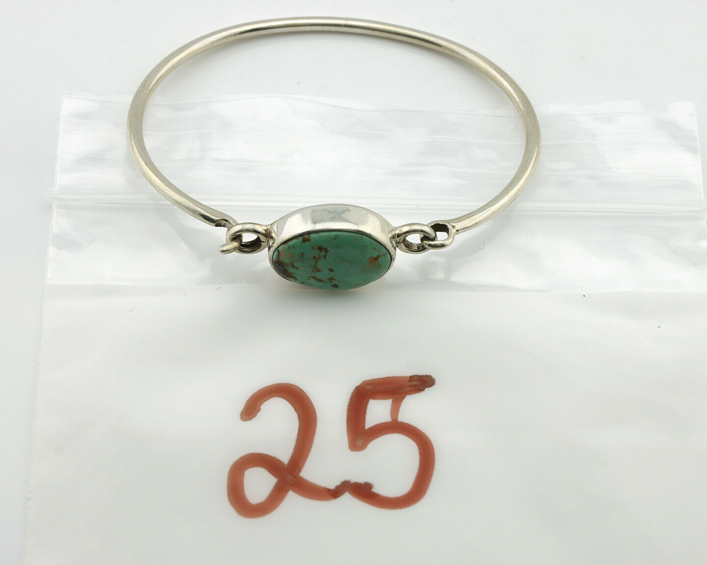 Navajo Bracelet .925 Silver Blue Arizona Turquoise Native American Artist C.90's