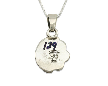 Navajo Pendant .925 Silver Kingman Turquoise Artist Signed Gecko C.80's