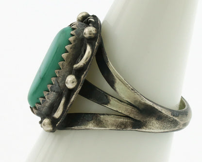Navajo Ring .925 Silver Blue Turquoise Artist Signed F C.1980's