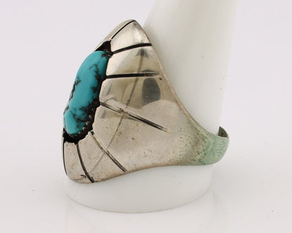 Navajo Ring 925 Silver Blue Sleeping Beauty Turquoise Artist Signed P C.80's