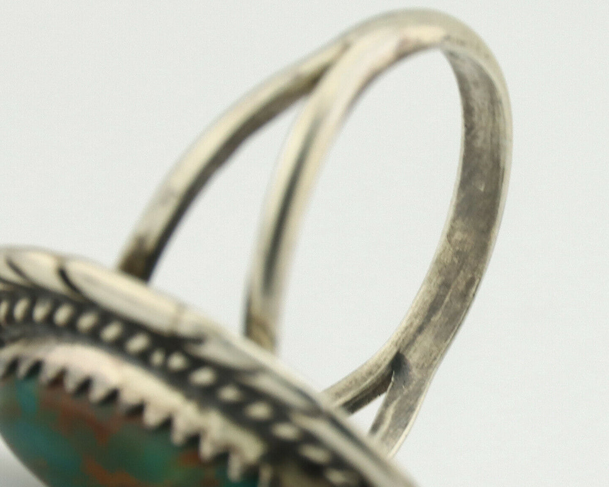Navajo Ring .925 Silver Natural Turquoise Native American Artist C.1980's