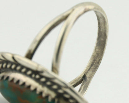 Navajo Ring .925 Silver Natural Turquoise Native American Artist C.1980's