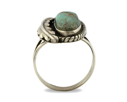 Navajo Ring .925 Silver Arizona Turquoise Signed Apache Manufacturing C80s