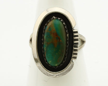 Navajo Ring .925 Silver Kingman Turquoise Native American Artist C.1980's