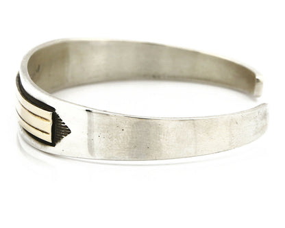 Navajo Bracelet .925 Silver & 14k Solid Gold MM Rogers and TAS Cuff C.80's