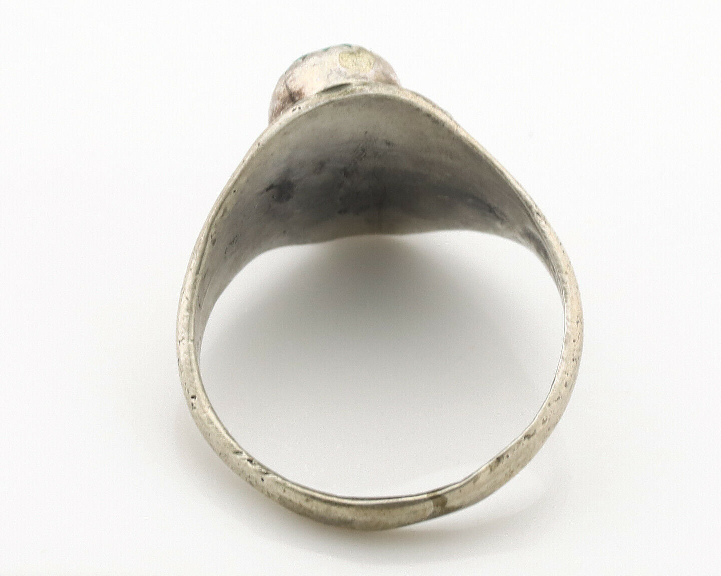 Zuni Ring .925 Silver Natural Blue Turquoise Native American Artist C.1980's