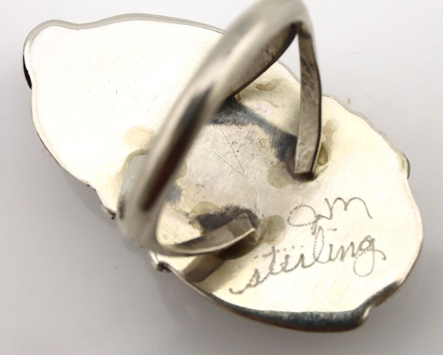 Navajo Ring 925 Silver Sleeping Beauty Turquoise Signed Justin Morris C.80's