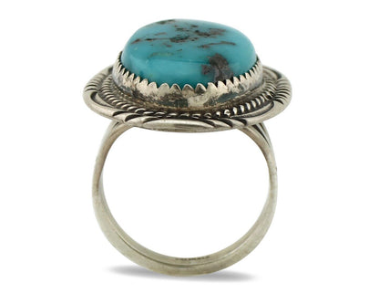 Navajo Ring 925 Silver Natural Blue Turquoise Native American Artist C.80's