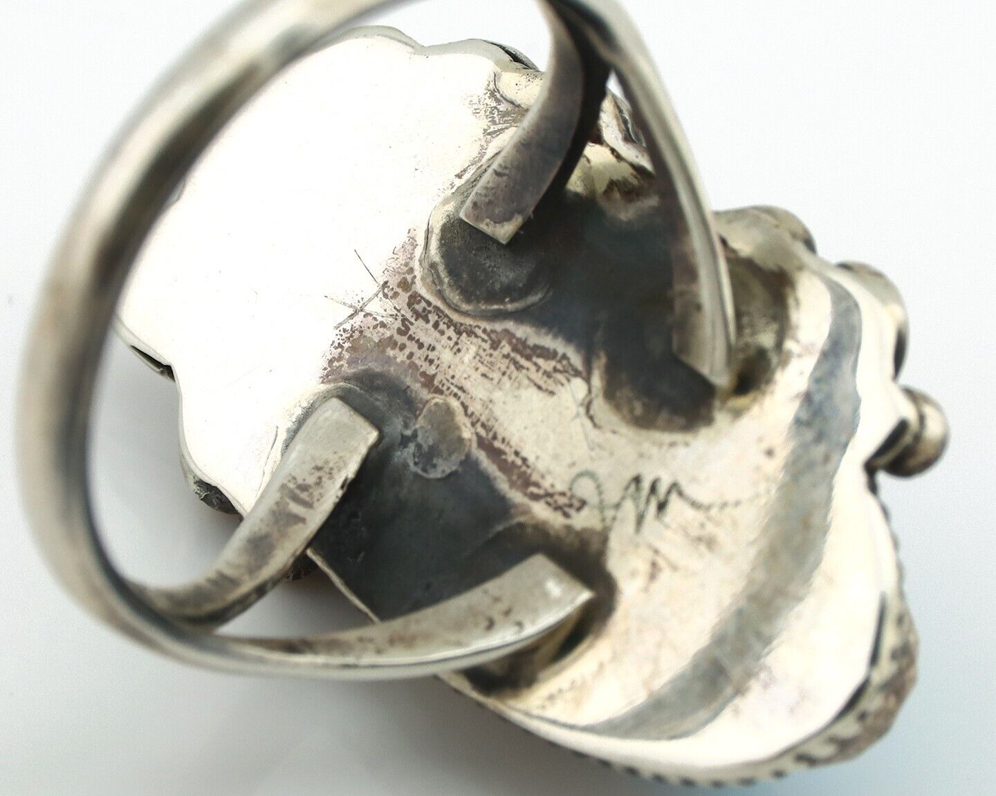 Navajo Ring 925 Silver Natural Morenci Turquoise Artist Signed Justin Morris C80