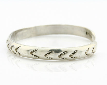 Navajo Bracelet .925 Silver Hand Stamped Artist Signed Montoya C.80's