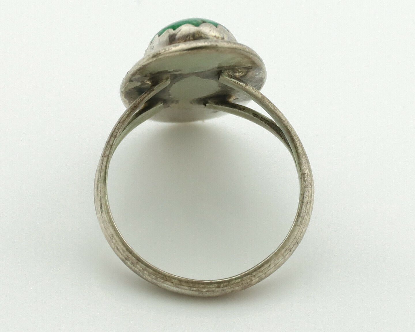 Navajo Ring .925 Silver Kingman Turquoise Native American Artist C.1980's