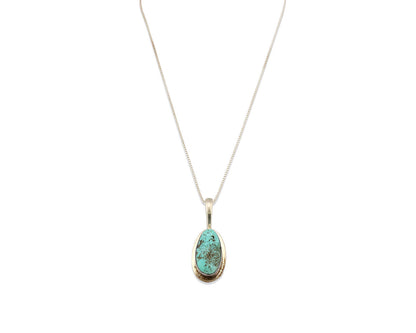 Navajo Necklace .925 Silver Spiderweb Turquoise Signed Doug Zachary C.1980's