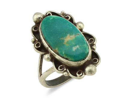 Navajo Ring .925 Silver Green Turquoise Artist Signed Billy Eagle C.90's