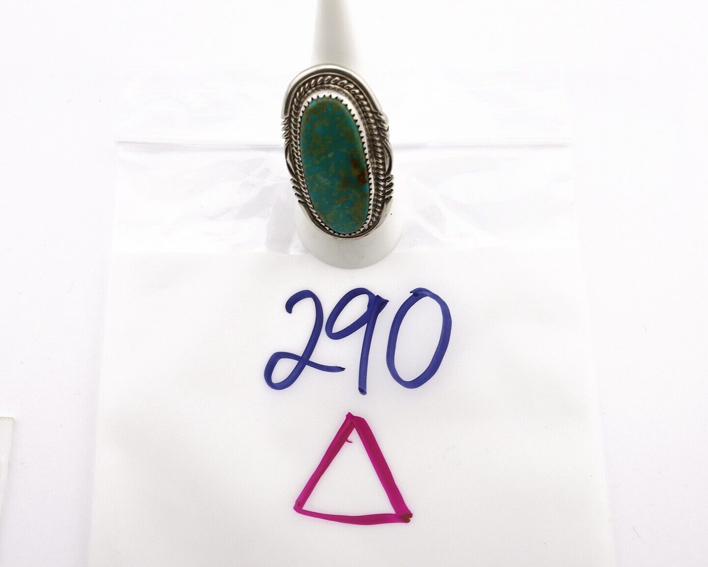 Navajo Ring 925 Silver Blue Turquoise Native Artist Signed Begay C.80s