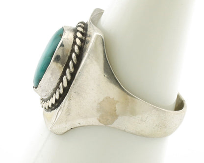 Navajo Ring .925 Silver Natural Turquoise Handmade Native American Artist C.80s