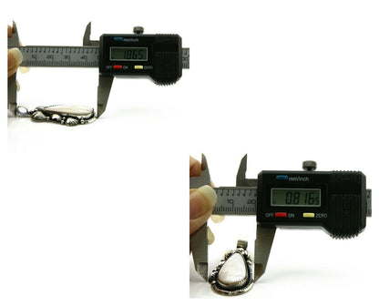 Navajo Pendant .925 Silver Real Natural Pink Mussel Signed Yazzie C.80's