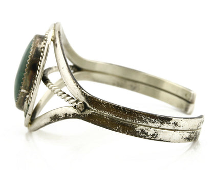 Women's Navajo Bracelet .925 Silver Natural Malachite Cuff Native American C80's