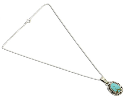 Navajo Necklace 925 Silver Kingman Turquoise Artist Signed Gecko C.80's