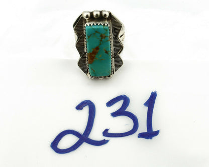 Navajo Ring .925 Silver Natural Aqua Turquoise Artist Signed S C.80's