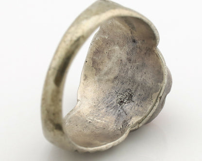 Zuni Ring .925 Silver Natural Turquoise & Coral Native American Artist C.1980's