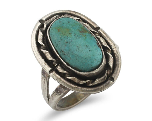 Navajo Handmade Ring 925 Silver Southwest Turquoise Native Artist C.80's