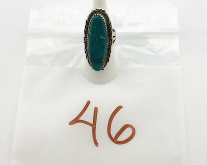 Navajo Ring .925 Silver Blue Southwest Turquoise Artist Signed USA C.80's