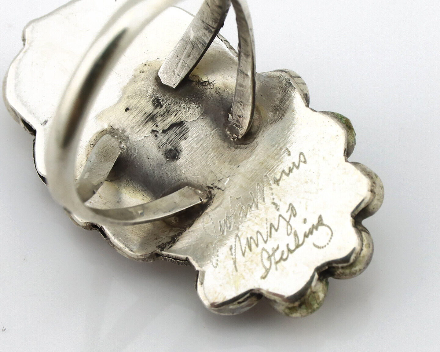 Navajo Ring 925 Silver Mediterranean Coral Artist Signed Justin Morris C.80's
