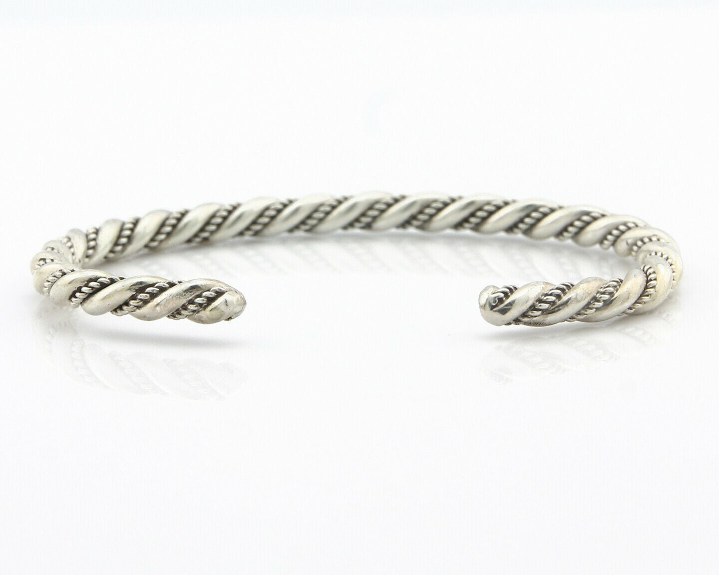 Navajo Bracelet .925 SOLID Silver Handmade Artist Tahe Circa Late 1980's