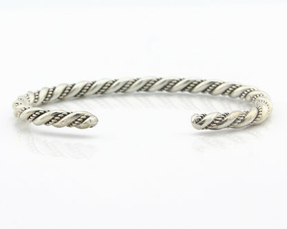 Navajo Bracelet .925 SOLID Silver Handmade Artist Tahe Circa Late 1980's