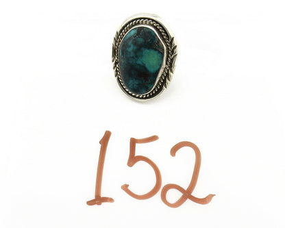 Navajo Ring .925 Silver Black & Blue Turquoise Artist Signed D C.80's
