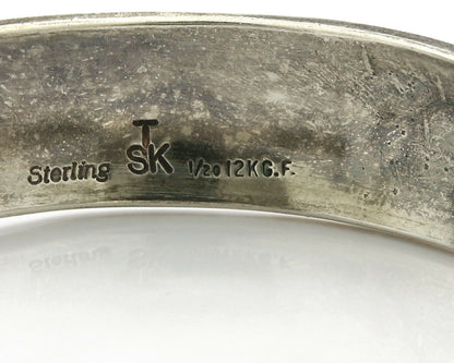 Navajo Pictograph Bracelet .925 Silver & 12k Gold Filled Artist T & SK C.80's