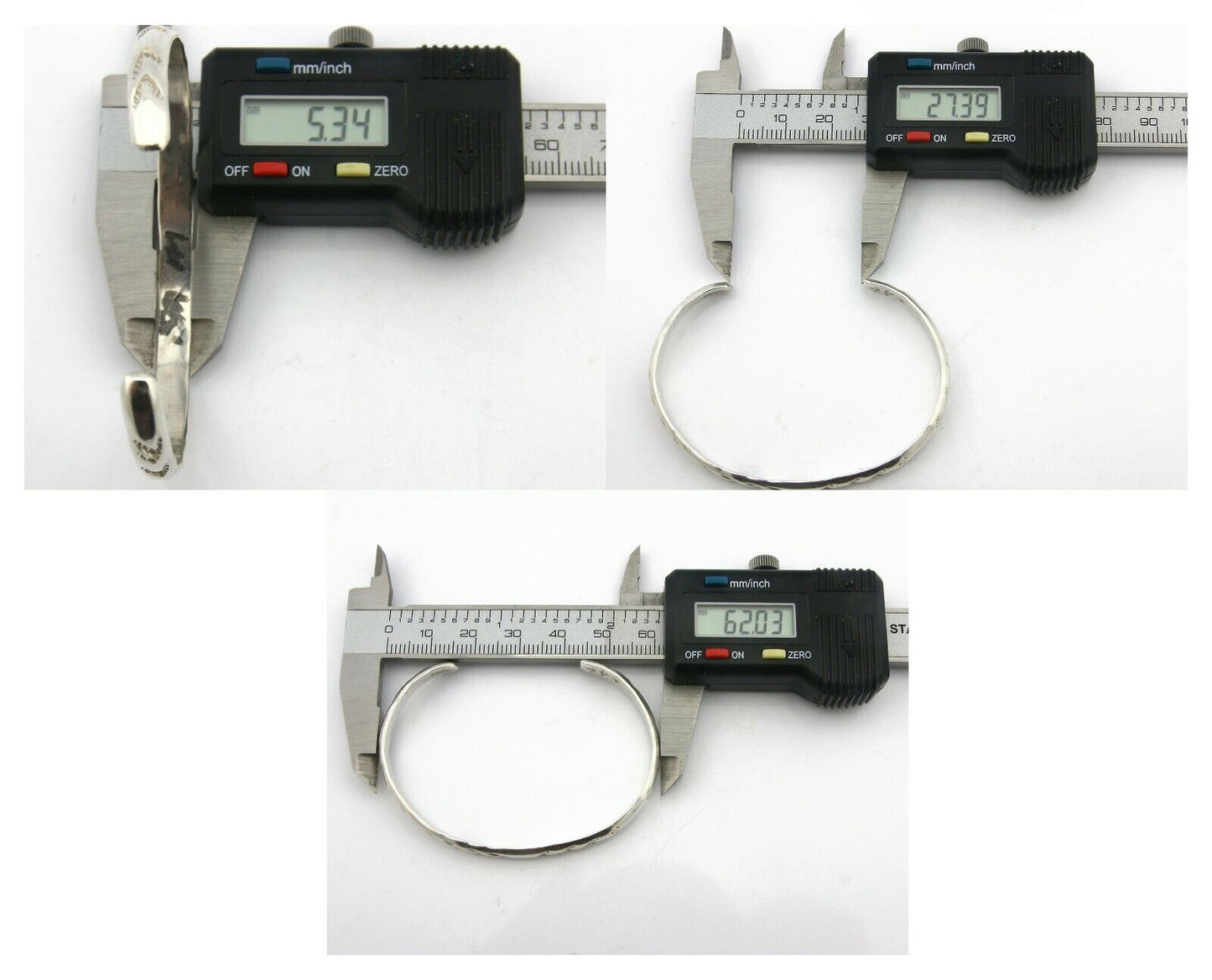 Navajo Bracelet .925 Silver Hand Stamped Arrow Head Artist Montoya C.80's